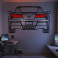 Corvette C7 Back View Metal Neon Car Wall Art -MTN0257