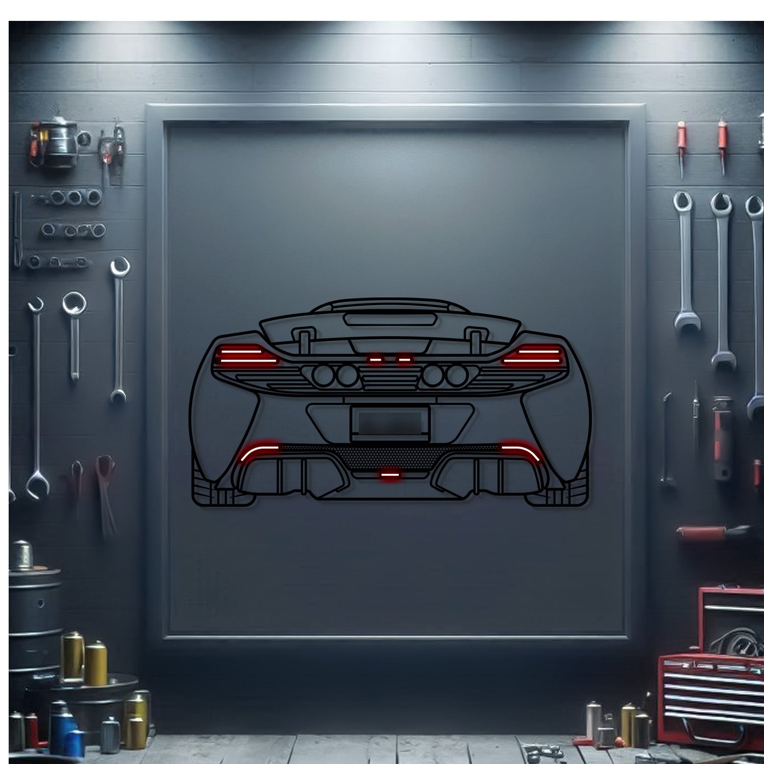 McLaren Back View Metal Neon Car Wall Art - MTN0211