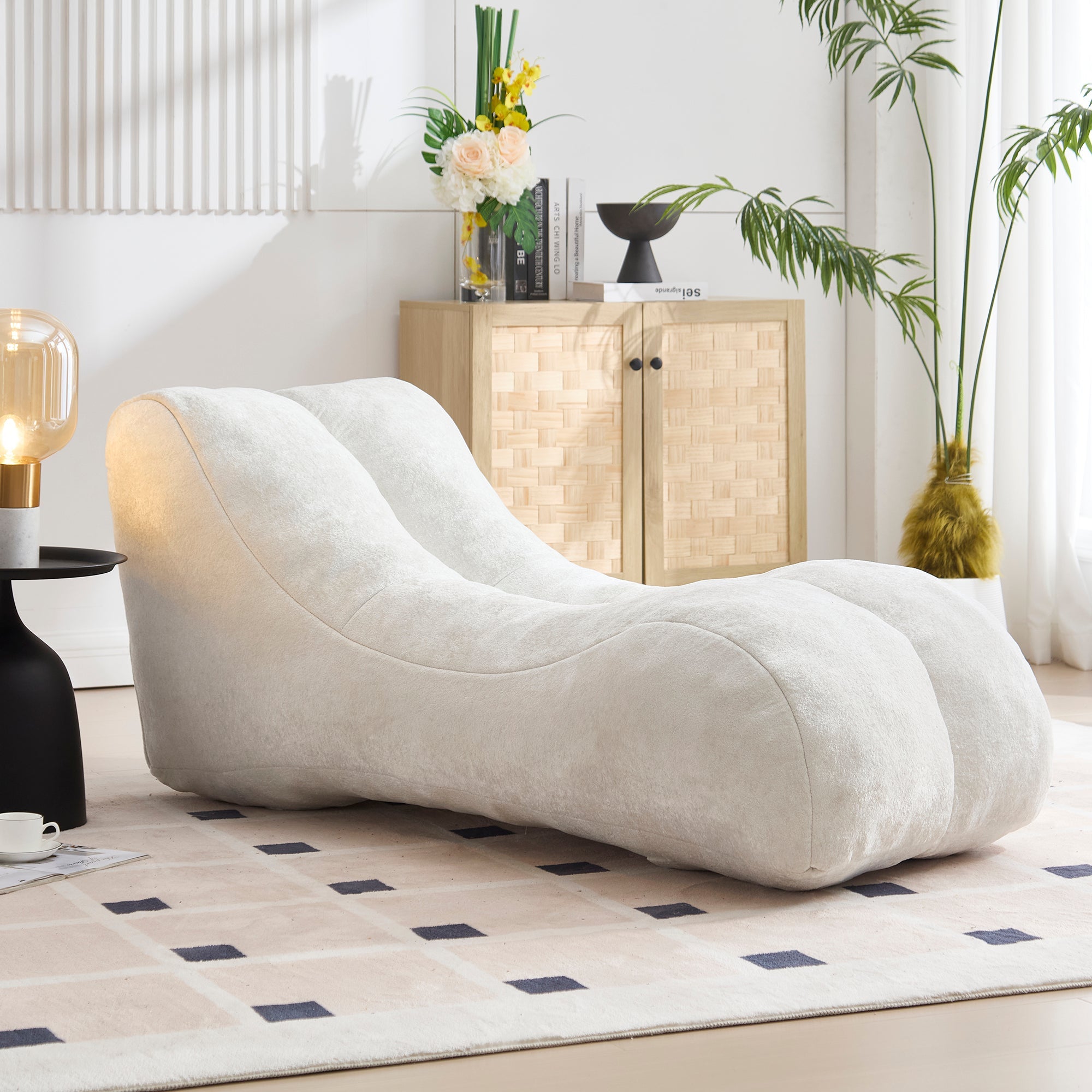 Creative Bean Bag Sofa Chair for Adults with High-Quality Sponge Filling and Polyester Fiber,59x30x23.6 inches