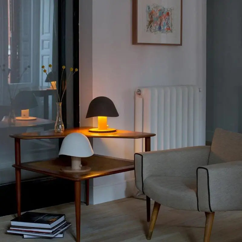 Glass Mushroom Table Lamp