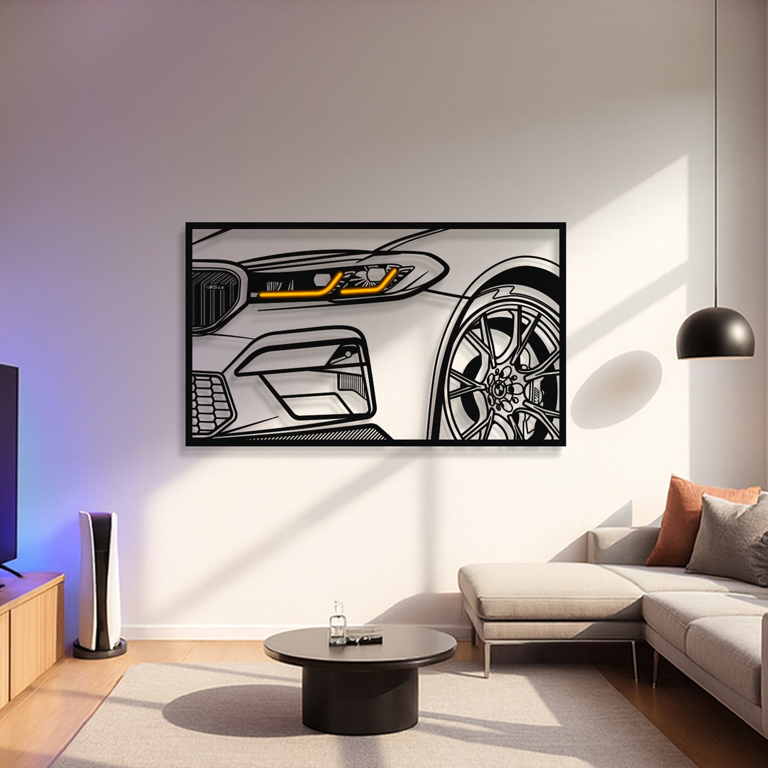 BMW Apex Front View Metal Neon Frame Wall Art - MT1483