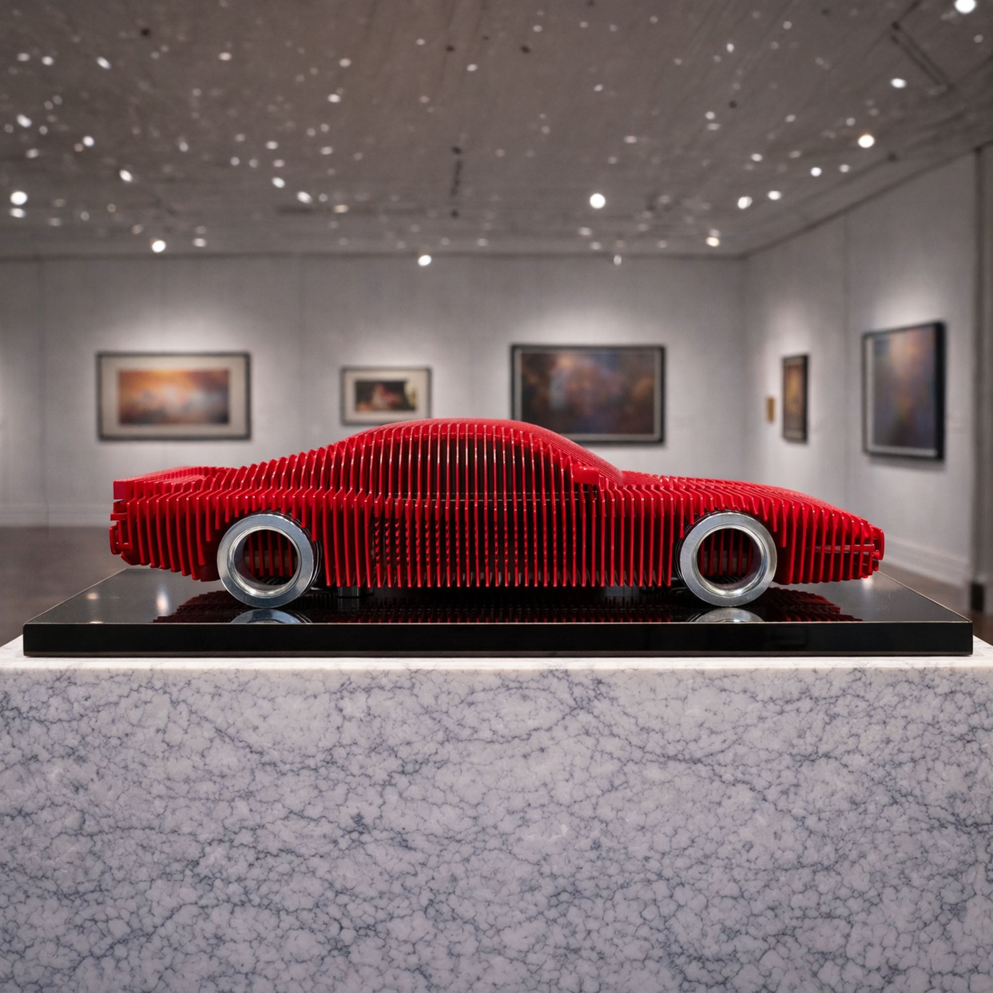 Terra Rossa Metal Car Sculpture
