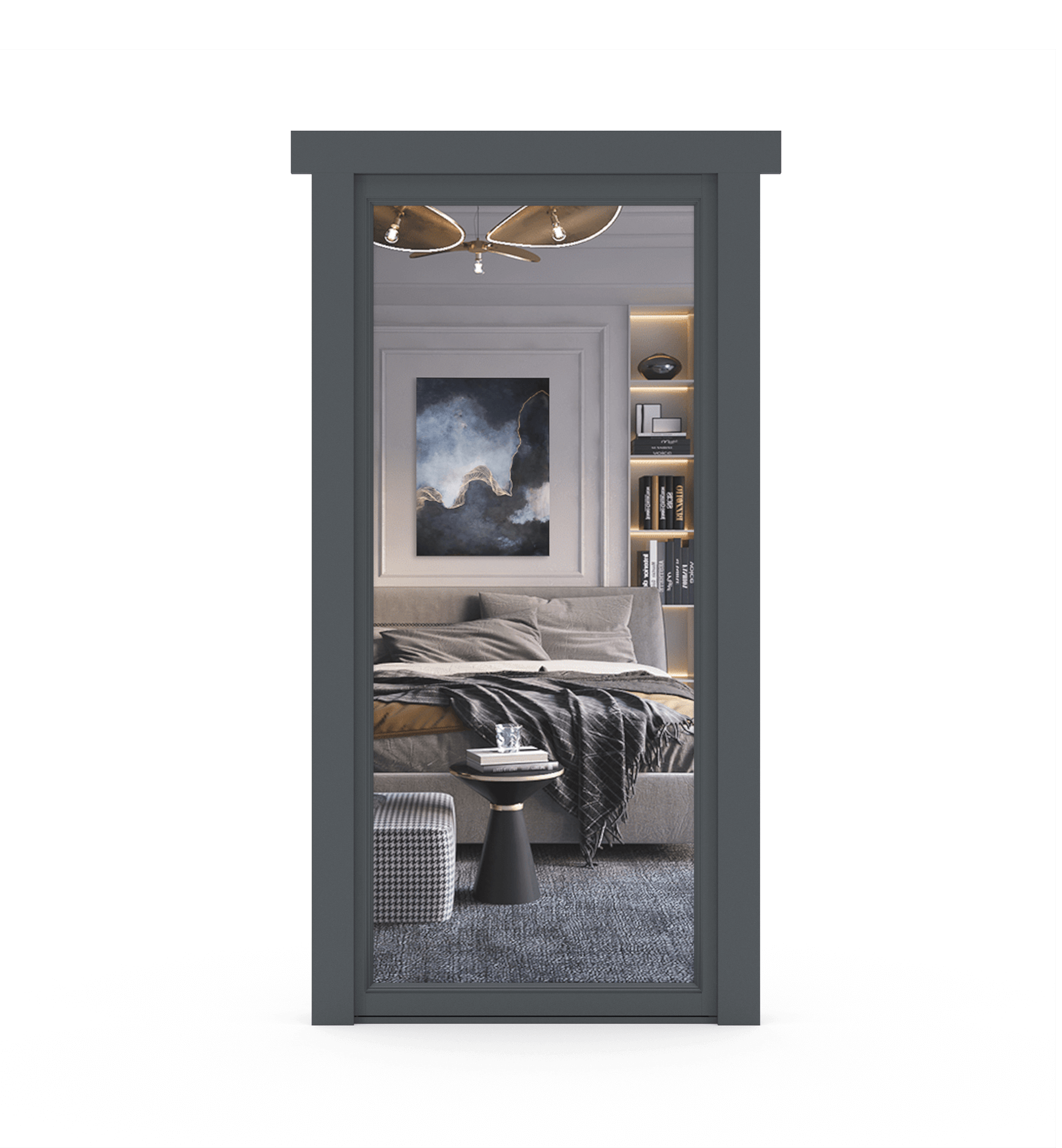 Hidden Paint Grade Mirror Door
