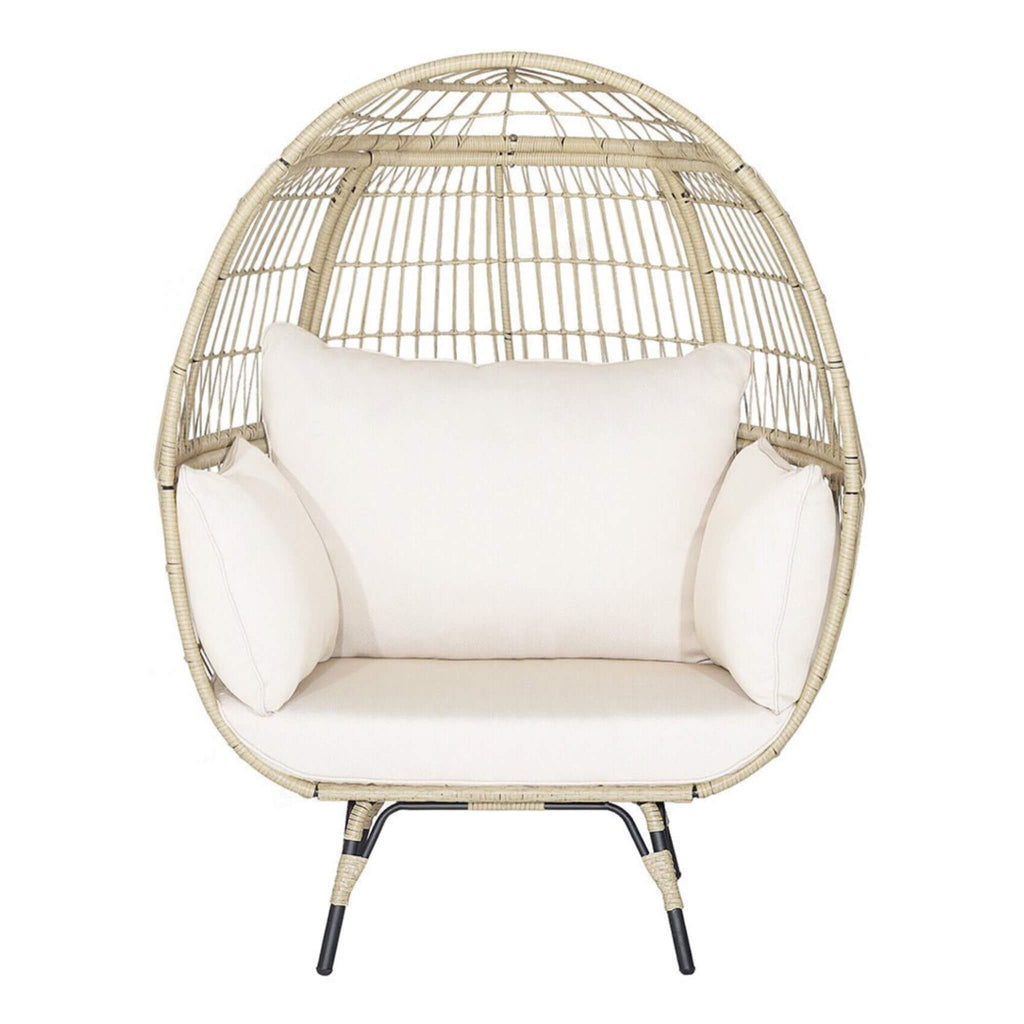 Premium Oversized Rattan Patio Egg Lounge Chair