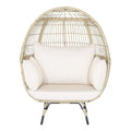Premium Oversized Rattan Patio Egg Lounge Chair